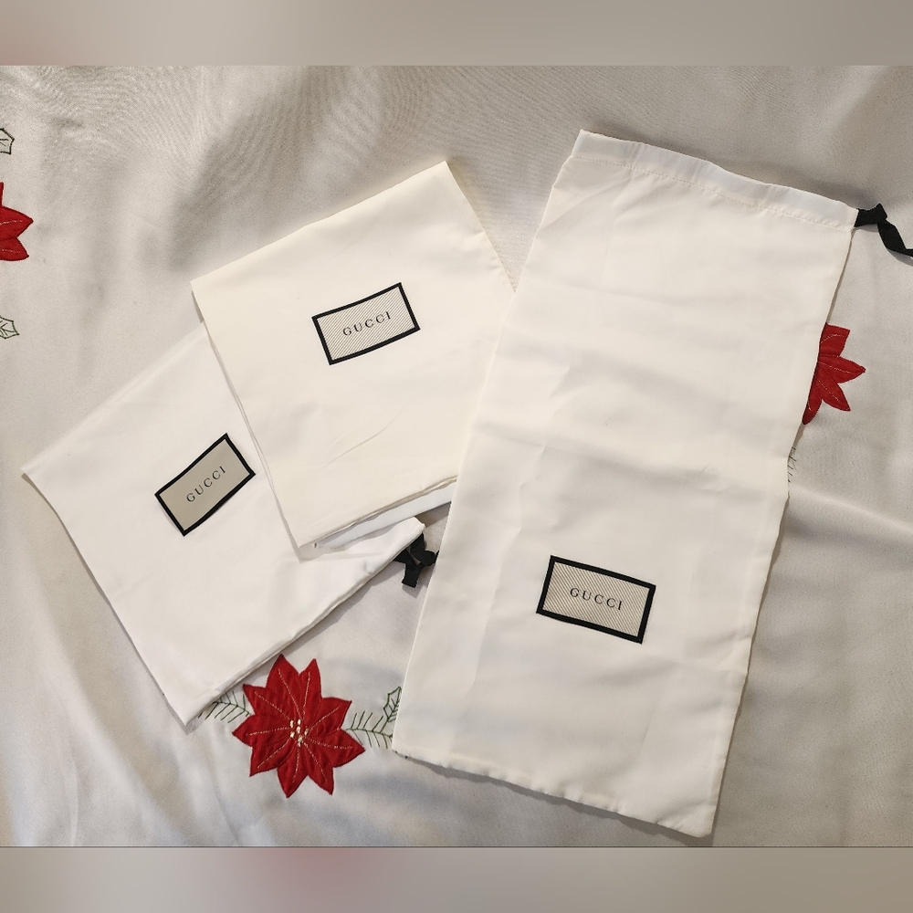 BUNDLE- Authentic Gucci White Dust Bags Set (3 pieces)